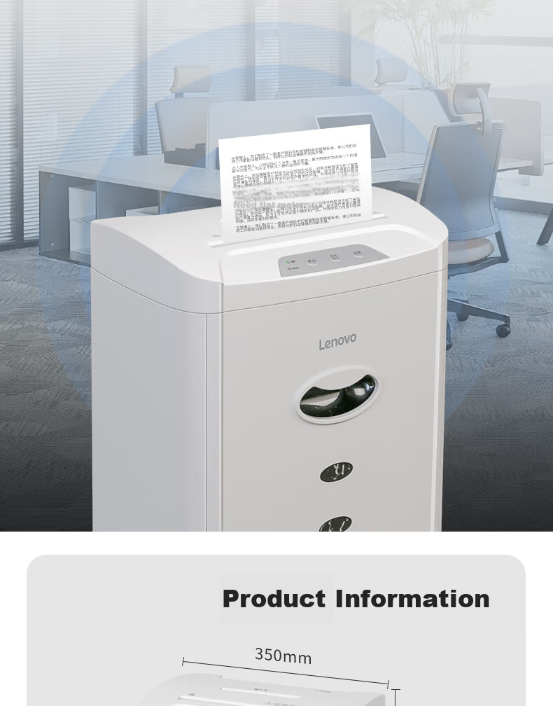 Lenovo LX-C8108 Commercial Paper Shredder, Level 5 Security Multi-Functional Home Shredder, Office-Specific Document Shredder, Small Manual Mini Shredder, Can Shred Cards And CDs 7