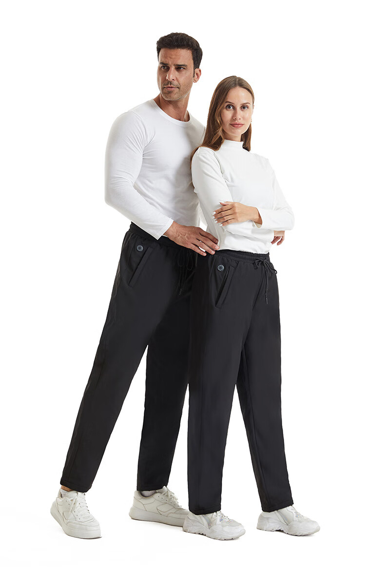 Zhugu Electric Heated Pants Rechargeable Unisex Full-Body Heating Black Technology Thermal Pants Outdoor Cold-Resistant Cycling Pants Smart Temperature Control Electric Cotton Pants Black with 2W Powe 12