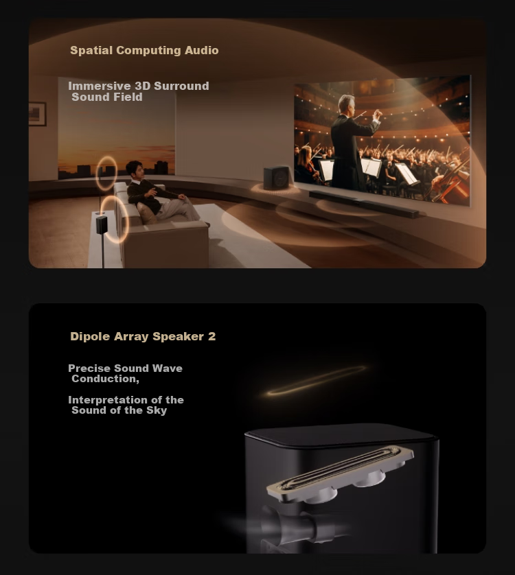 HUAWEI Yuexiang Home Theater 7.1.4 Xingkong Sound Field, Whale Fin Ultra-Heavy Bass, Soundbar Home Theater, Projector TV Gaming Speaker, Mate TV Perfect Companio 4