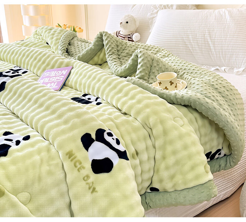 Grace A-Class Fabric Bean Velvet Rabbit Fur Fiber Quilt Autumn Winter Warm Blanket 150*200cm 4 Jin 9