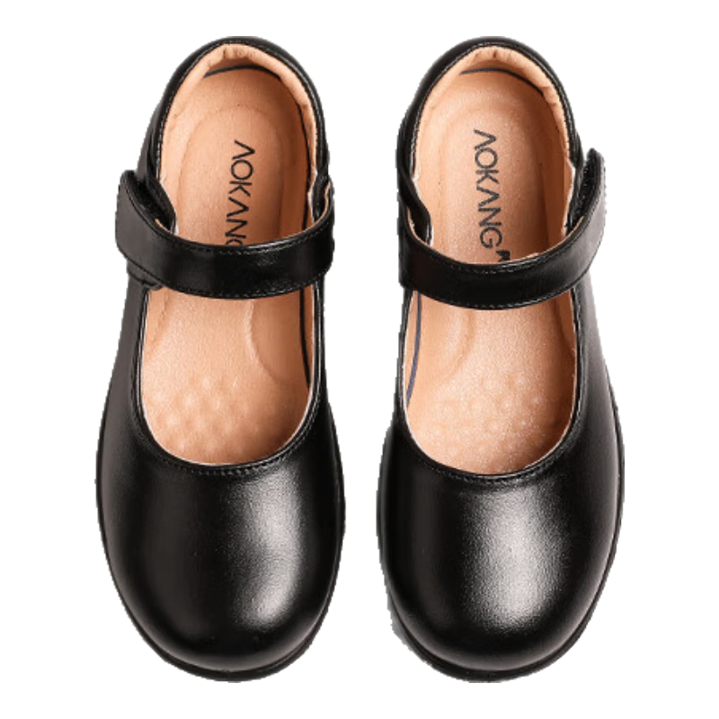 Aokang Girls' Princess Shoes, Soft-Soled, Spring 2026 New Style, Non-Slip School Shoes, Versatile Mary Jane Leather Shoes for Girls