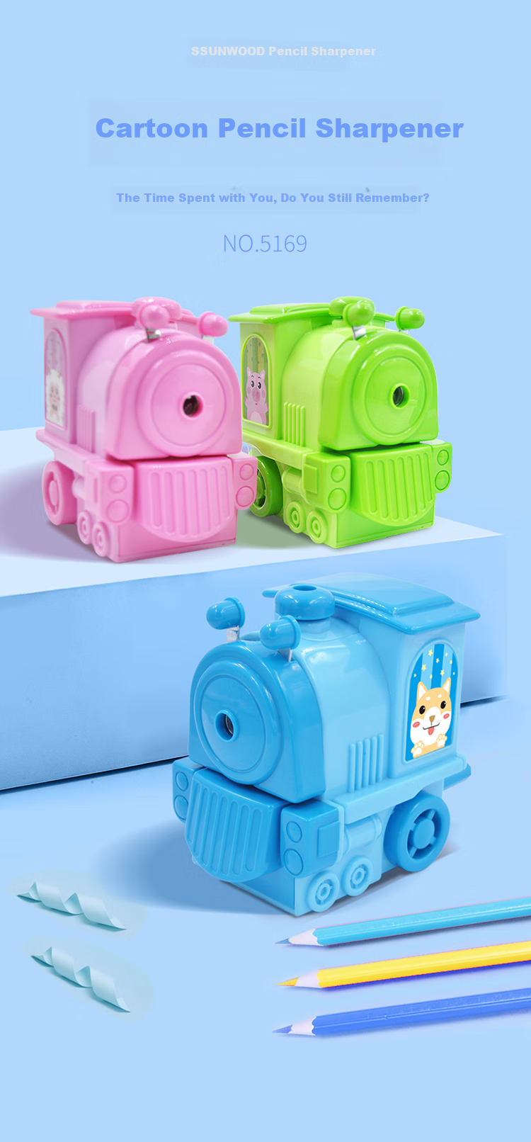 SUNWOOD Hand-Cranked Pencil Sharpener / Rotary Pencil Sharpener / Student Pencil Sharpener, Single Pack, Random Color, 5169 1