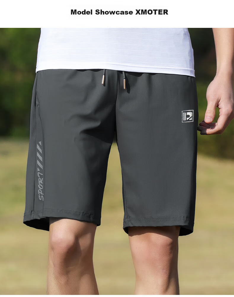ROMON Men's Summer Ice Silk Breathable Quick-Dry Outdoor Loose Fit Sports Shorts ZH23366 Gray 5XL 9
