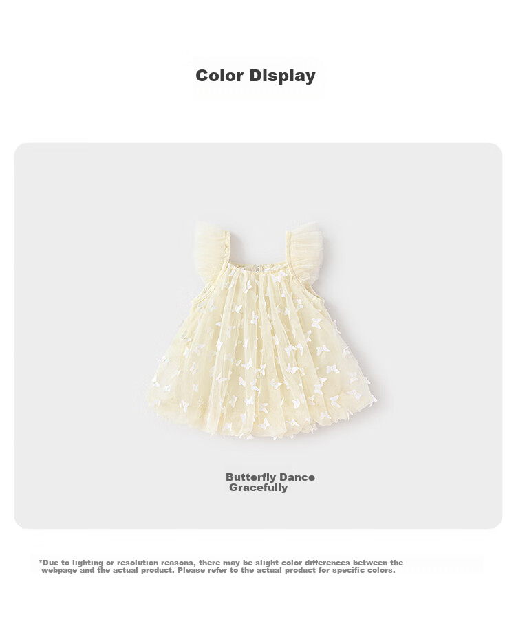 Babylove Girls' Summer Dress, Mesh Tulle Skirt, Baby Girl Dress, Sweet And Cute Flutter Sleeves, Princess Dress for Going Out 9