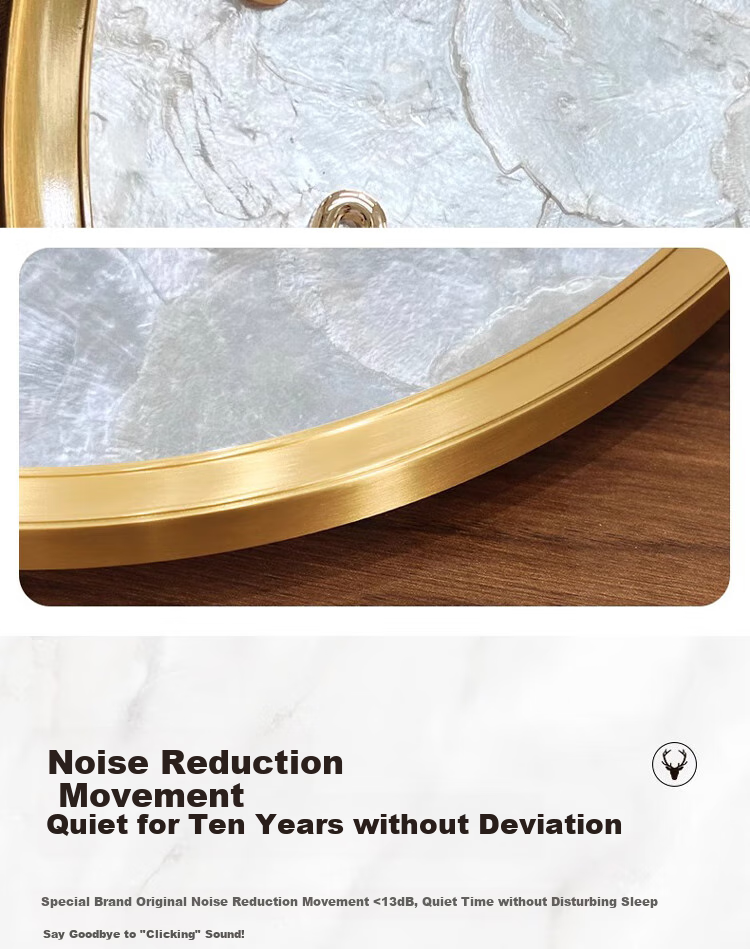 Timess Wall Clock for Living Room, Home Use, Automatic Time Synchronization, Radio-Controlled Clock, Shell Deer Head Design, 36cm 9
