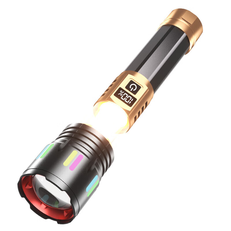 AUX High-Power Flashlight Zoomable Ultra-Bright Long-Range Long-Lasting Small Portable Outdoor Camping Light Cycling Dedicated Light