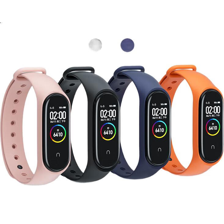Ремешок CangHua для Xiaomi Mi Band 3/4, спортивный, черный, силиконовый, NFC
