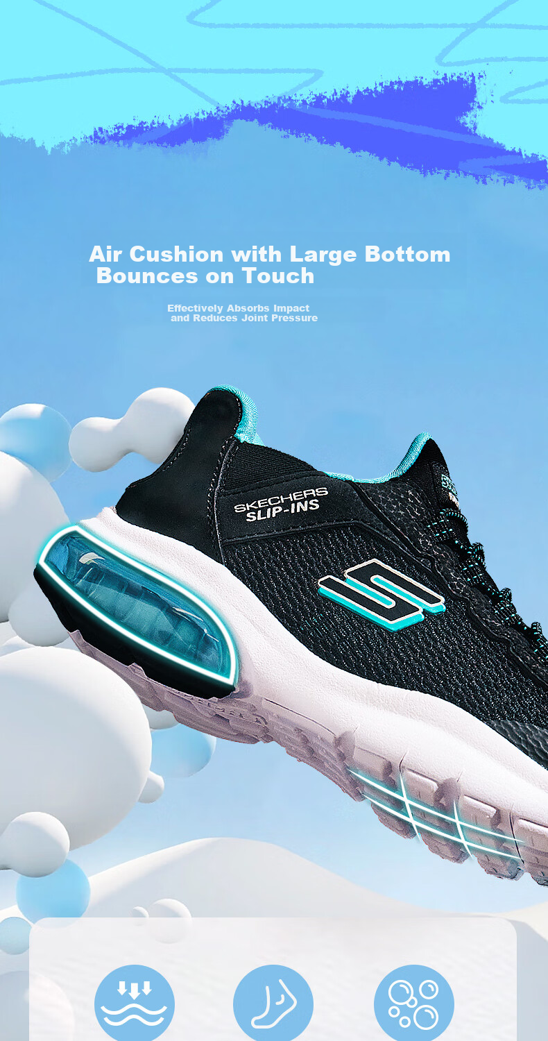 Skechers Kids' Slip-On Sneakers, Fashionable Casual Shoes for Boys, Breathable Sports Shoes for Spring And Autumn, Model 403834L 9