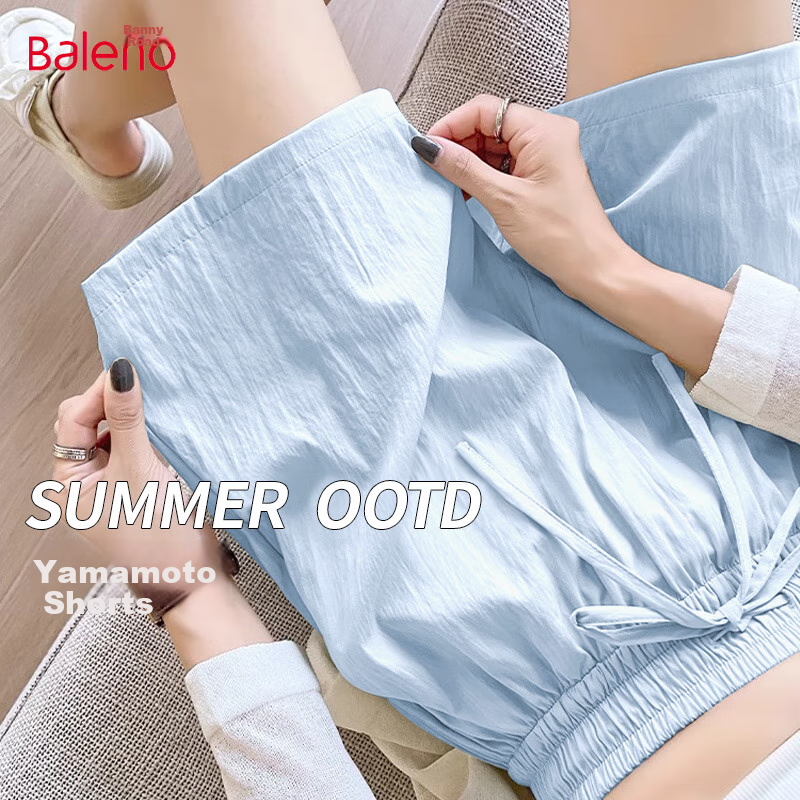 Baleno Women's Shorts, Summer 2026 Travel Casual Outfit, High-Waisted Slimming Cool-Feeling Loose Versatile Three-Quarter Pants