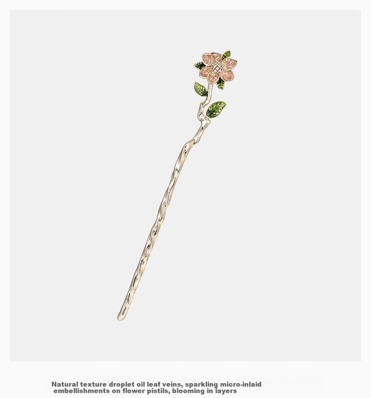 She's A Love-Inspired Oil Flower Hairpin, Ancient-Style Hair Bun, Hair Stick, Birthday Gift for Girlfriend 8