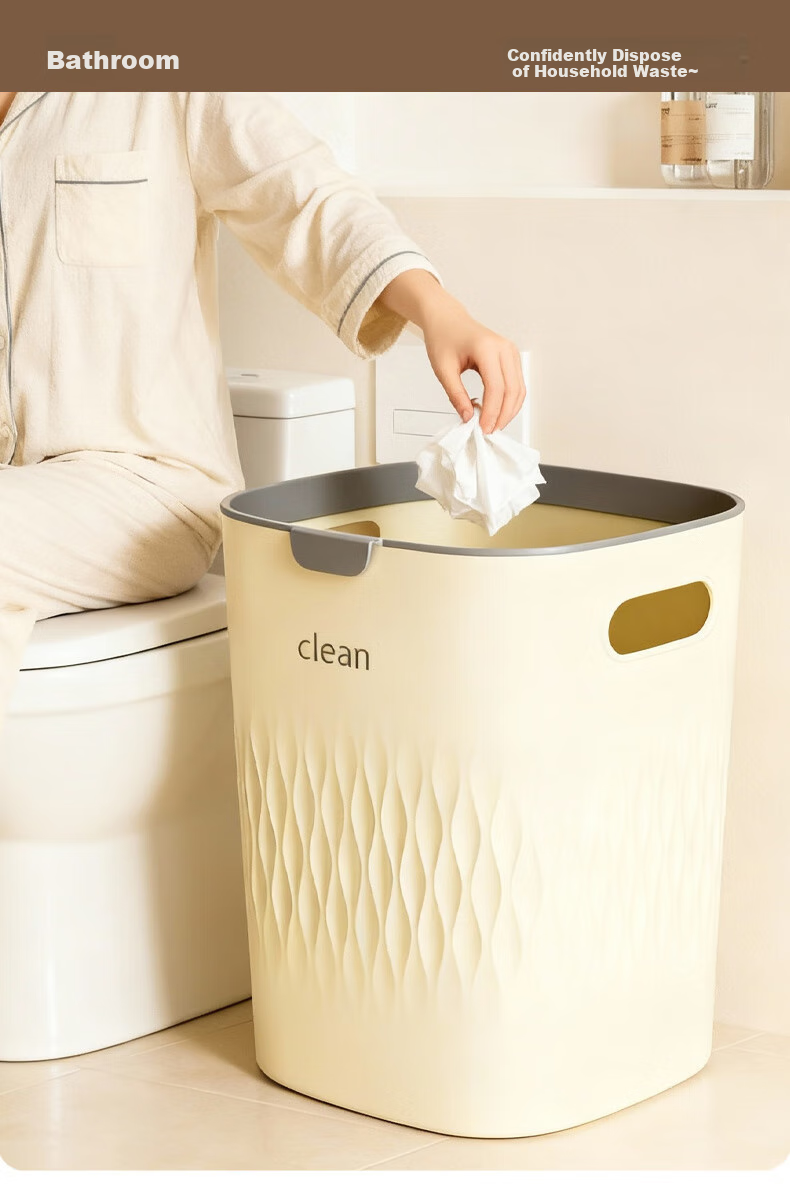 Zhailishi Lidless Trash Can, 11L Square White, for Home Living Room Bedroom Bathroom, Narrow Gap Slim Trash Ca 4