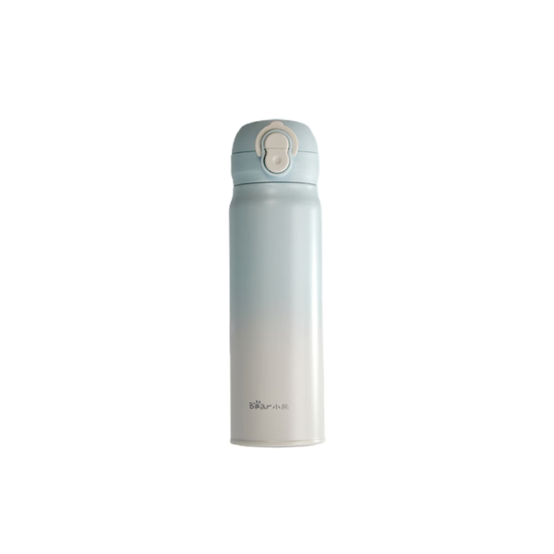 Bear Insulated Mug, 316L Stainless Steel Water Bottle with Straw, Dual-Use Flip Lid Cup, Gift for Men And Women, 480ml