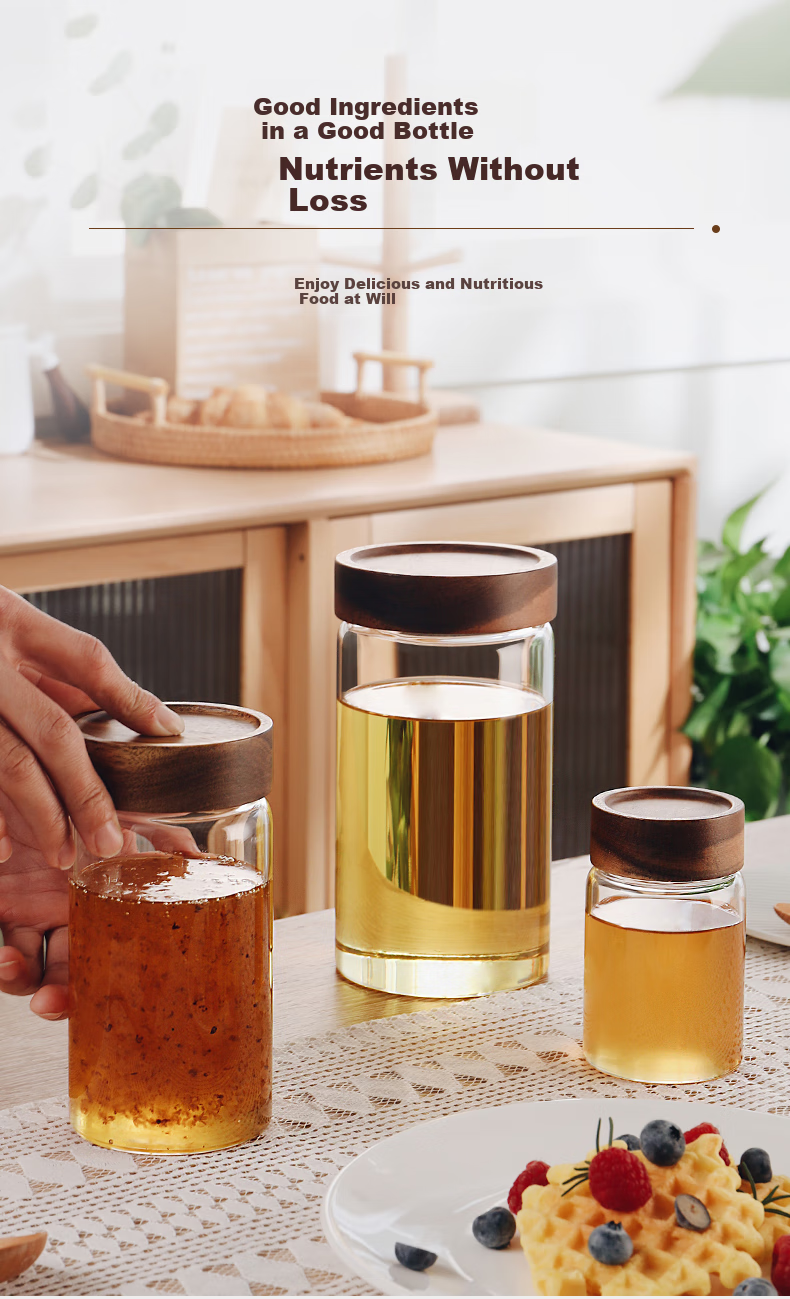 CRISTALGLASS Food-Grade Sealed Glass Jar for Coffee, Tea, Honey, Candy, Snacks, Kitchen Dry Goods Storage Container for Grains And Cereals 1300ml 2