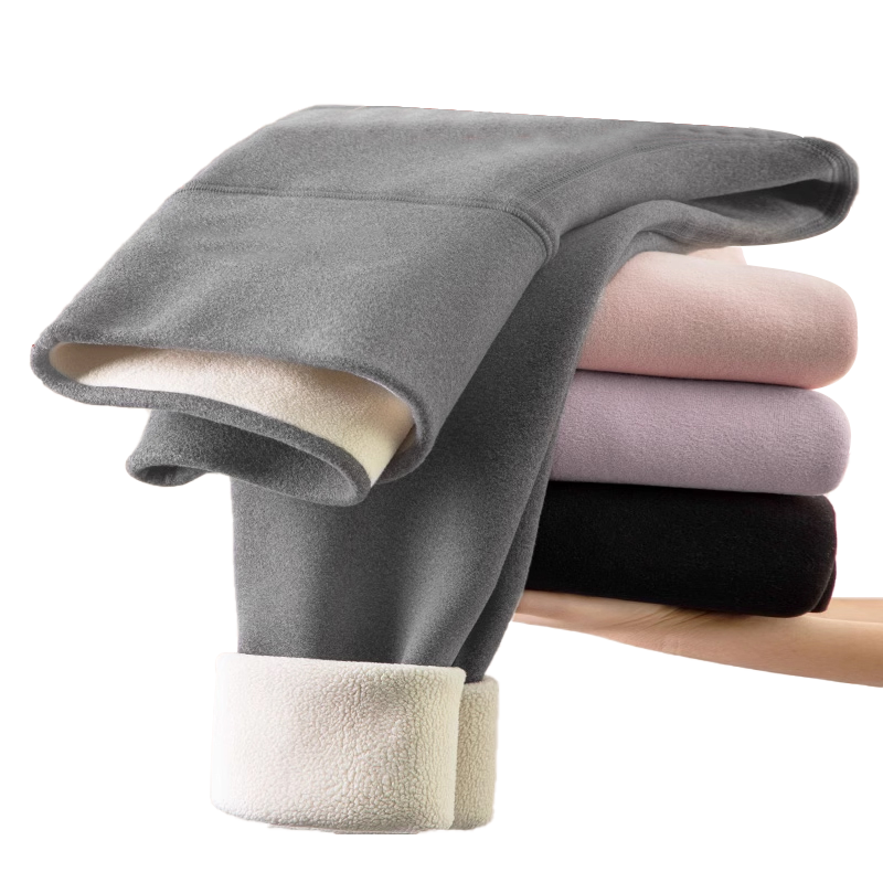 LangSha Women's High-Waist Thermal Wool and Silk Thickened Warm Leggings Autumn Winter Tummy Control Antibacterial Butt-Lifting Thermal Pants