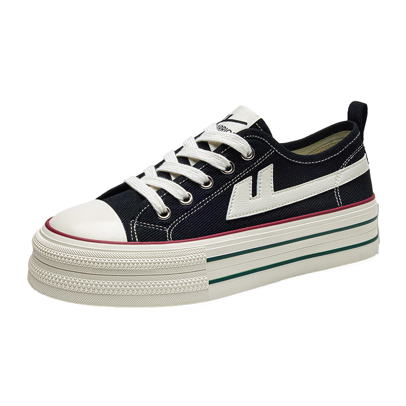 Warrior Official Women's Canvas Shoes, Breathable Versatile Casual Shoes for Summer 2026, Black, Size 35