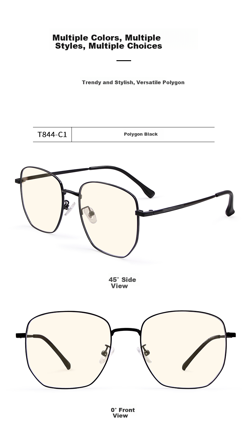 Quark Anti-Blue Light Glasses, UV Protection, Anti-Radiation, Anti-Glare, Non-Prescription Gaming Glasses for Men And Women T844C2 18