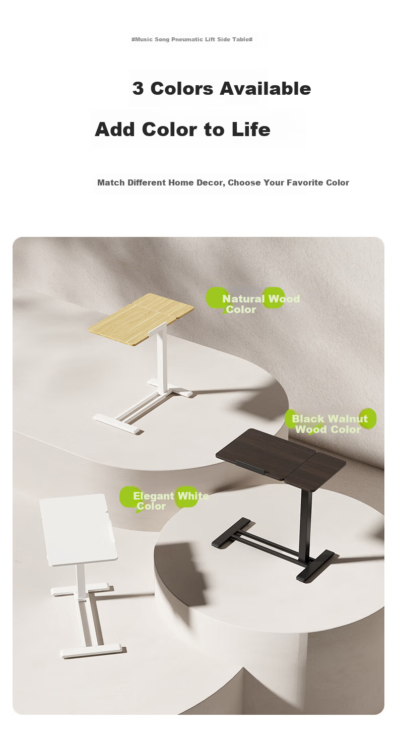 Loctek Mobile Bedside Table, Adjustable Height Desk, Computer Desk, Dorm And Home Lazy Table, Small Table T04-Plus White 25