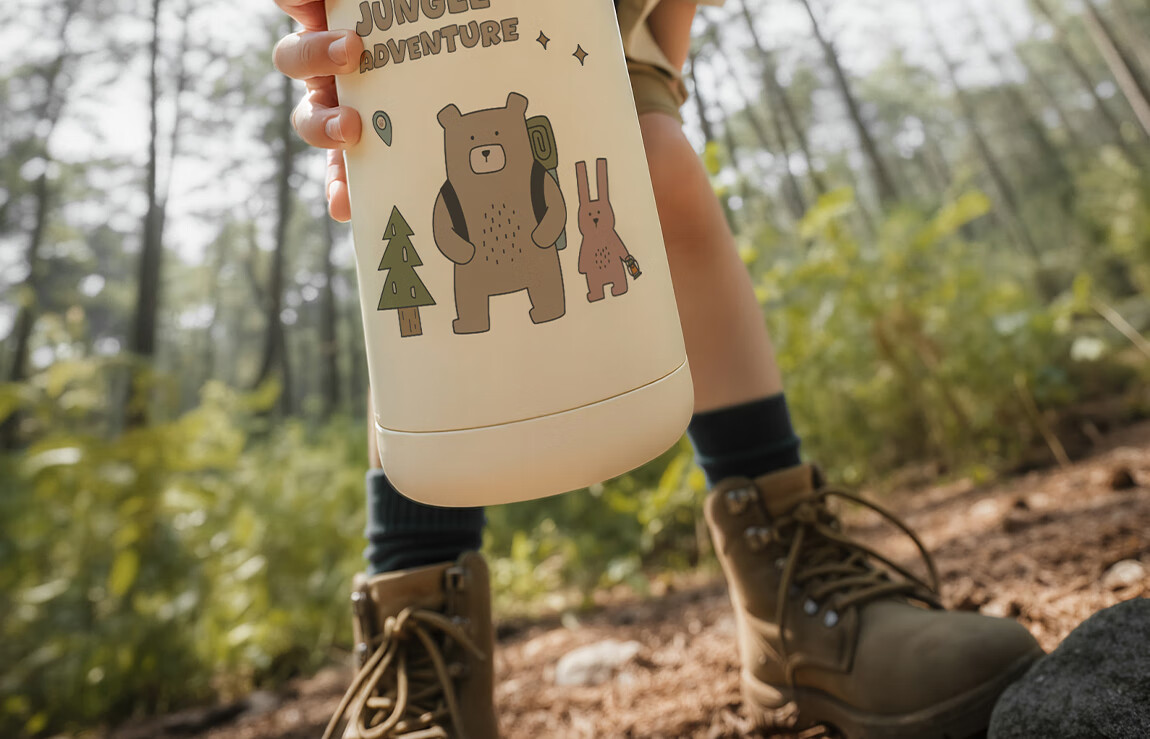 BEIE BEIESTATE Explorer Kids Insulated 3-in-1 Straw Cup 316L Stainless Steel Kindergarten Baby Water Bottle School Use 18
