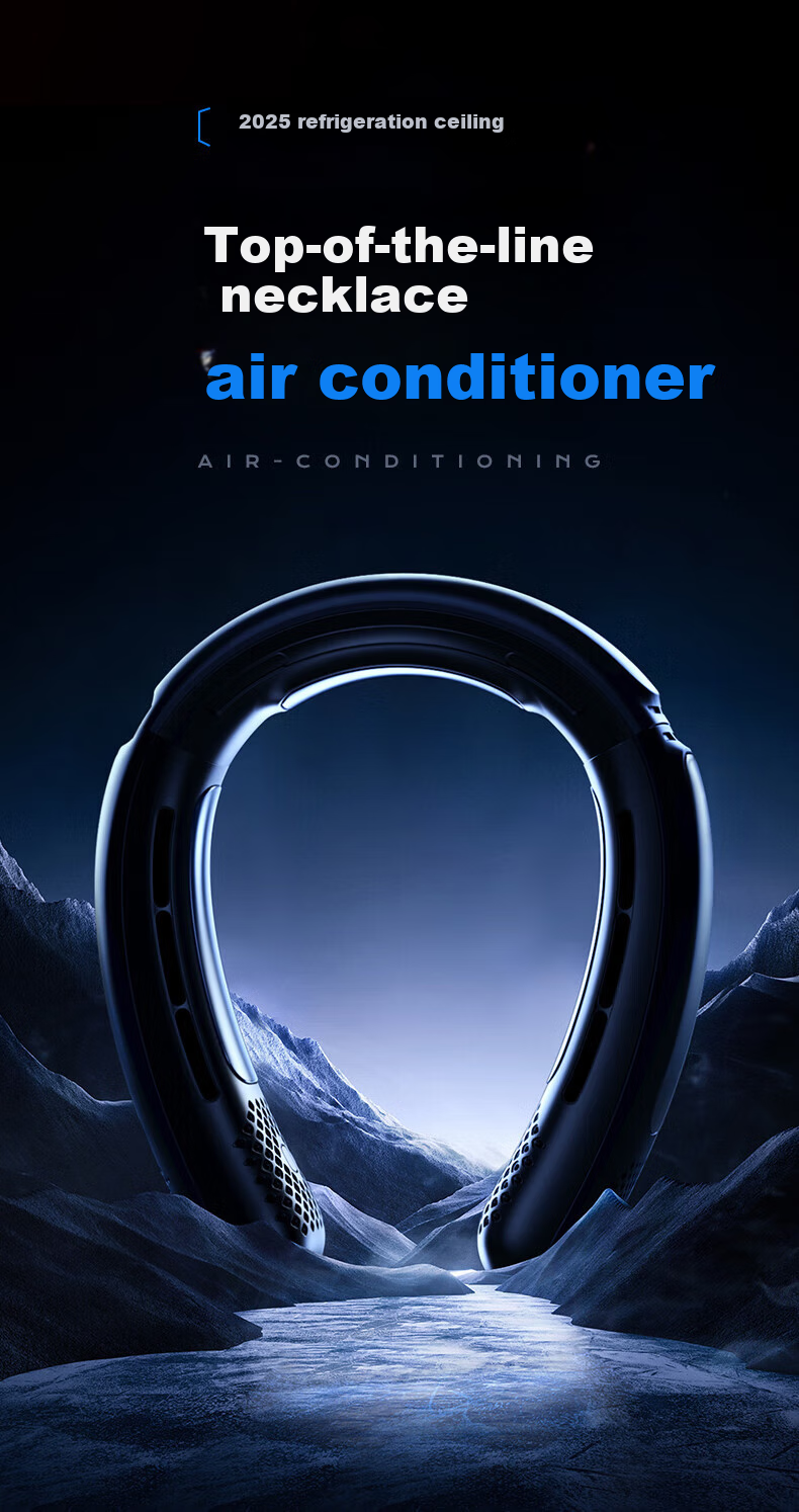 REMAX [Outdoor Direct Drop 16°] Cooling Neck Fan, Portable Mini Air Conditioner, Ice Pack Cooling, Office Wearable, Quiet Rechargeable with Ultra-Long Battery Life 3