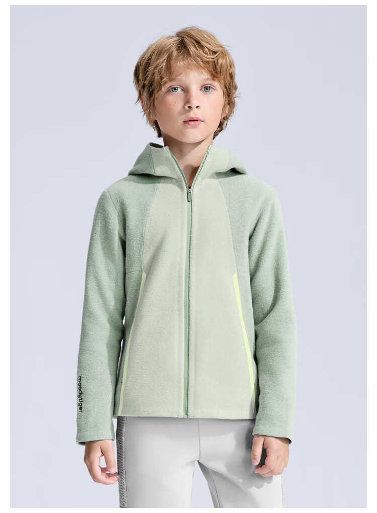 MoodyTiger Kids Hooded Warm Water-Repellent Leather Jacket Autumn 2025 New Boys' Breathable Soft Coat Girls' Sportswear 8