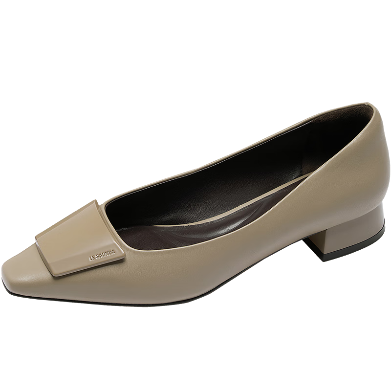 Laird & Sand 2026 Spring Summer Commuter Square Toe Chunky Heel Lambskin Women's Shoes 6T23601 Cardamom Green KAK 34