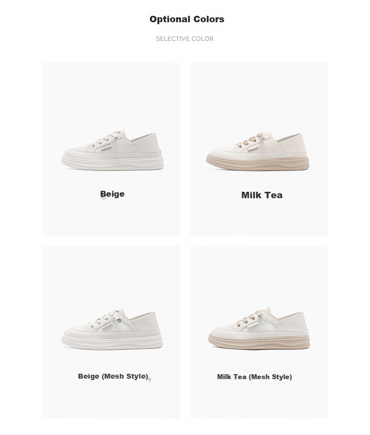 RED DRAGONFLY Women's Shoes, 2026 Autumn White Sneakers, Slip-On Simple Commuter Casual Skateboard Shoes WPB14032, Milk Tea Color, Size 40 6