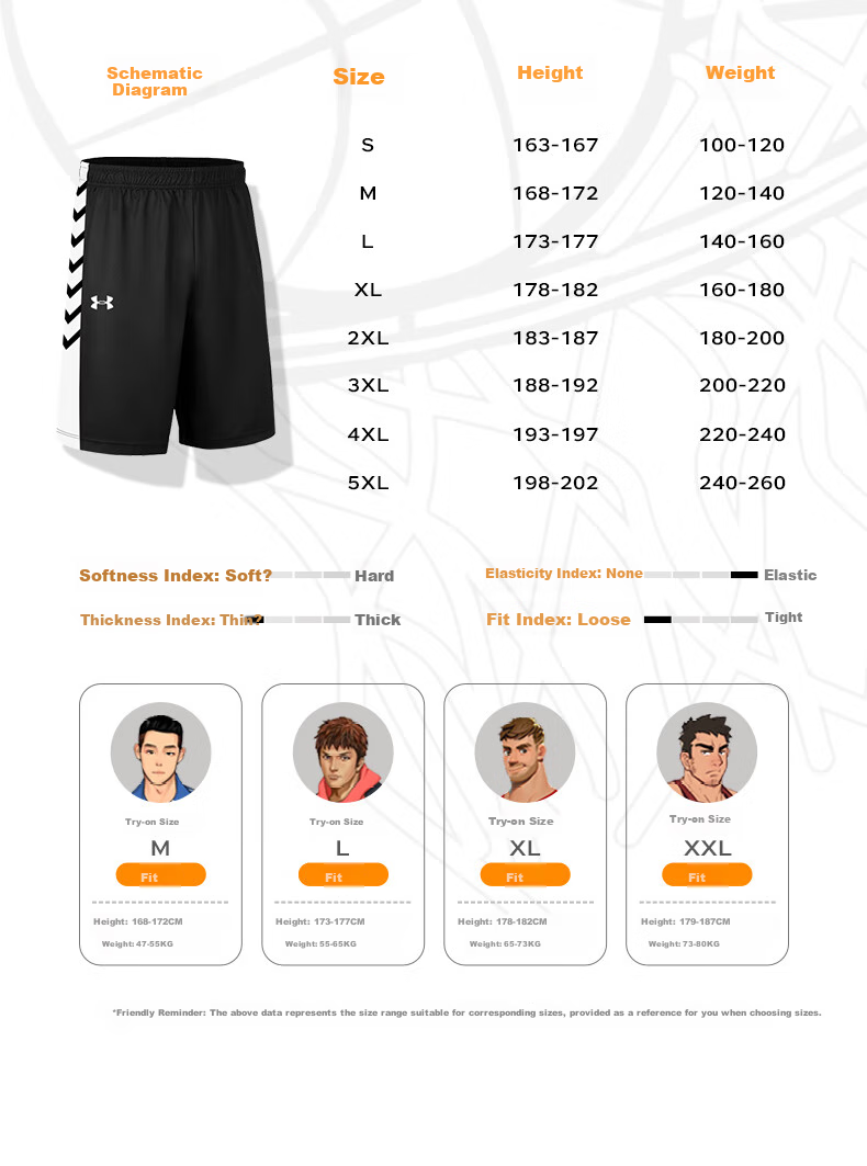 Under Armour Quick-Dry Sports Shorts, Running Training Basketball Shorts, Competition Uniforms, Breathable Comfortable Knee-Length Shorts 7