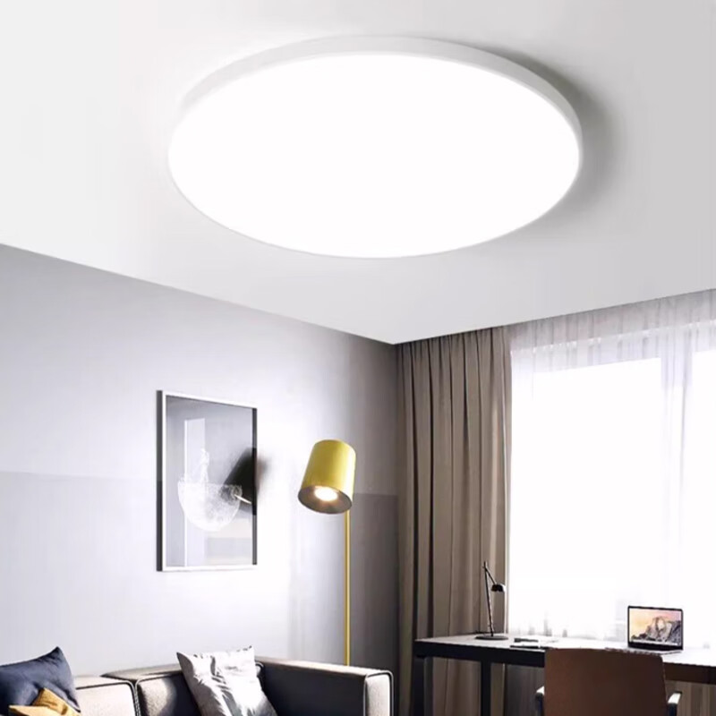 Biuyum LED Tri-proof Ceiling Light Moisture-proof Dust-proof Insect-proof Engineering Stairway Corridor Ultra-thin Lighting 24W - Constant On - White Light