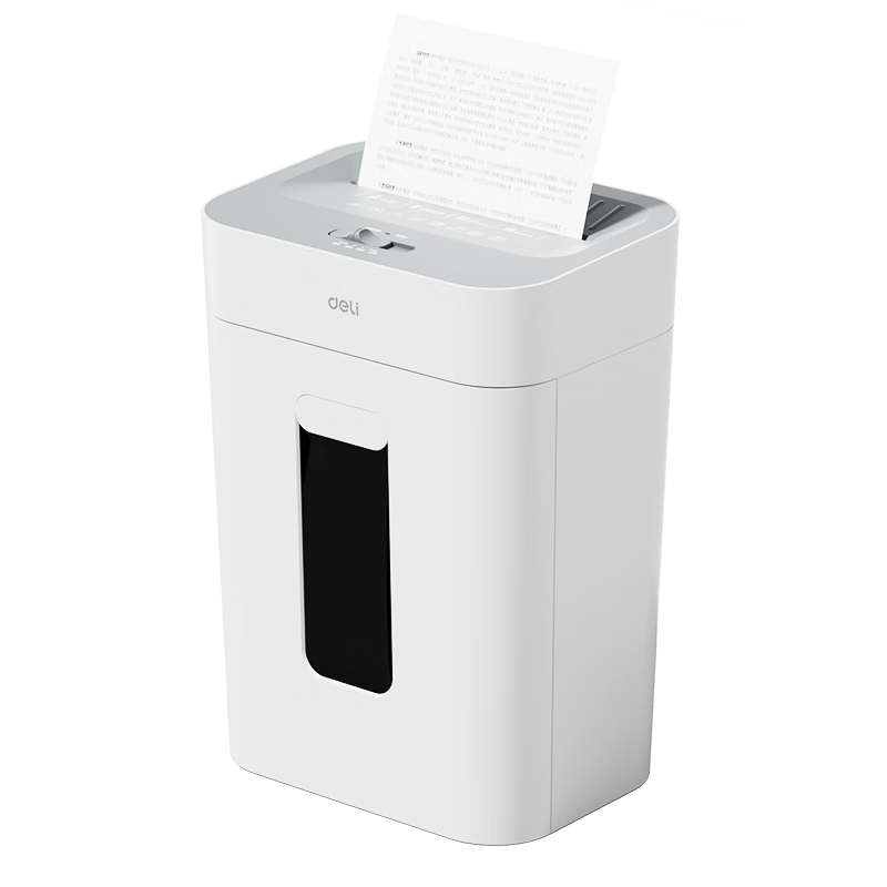 Deli Paper Shredder, Level 4 Security, Single Pass 8 Sheets, 10 Minutes Continuous Shredding, Office And Home Use, Document Shredder, Low Noise, Quiet Operation, Shreds Cards And Staples, 18L Capacity, G12 Model