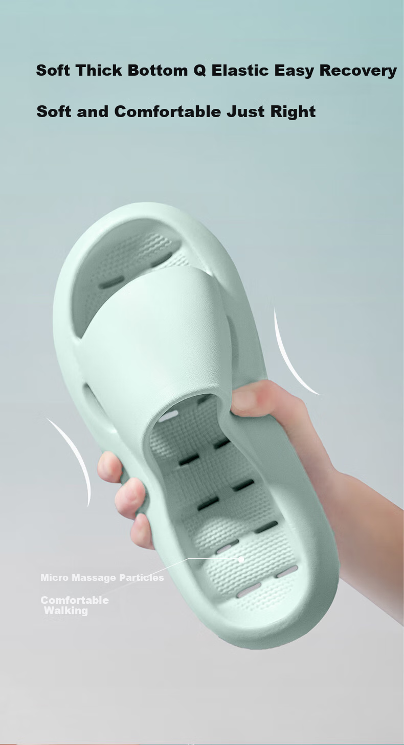 MINISO Slippers for Men, Summer Bathroom Shower Non-Slip Water-Draining Quick-Drying Odor-Free Home Breathable Sandals for Women, Black 4