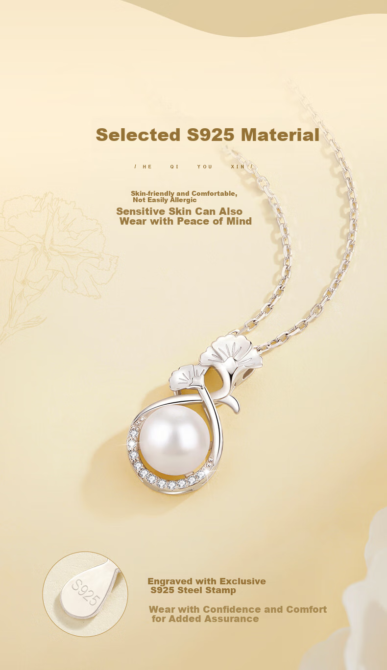Zhenshangyin Chinese Gold Pearl Necklace for Women, 2026 New Light Luxury High-End S925 Pendant, Birthday Gift for Girlfriend 5