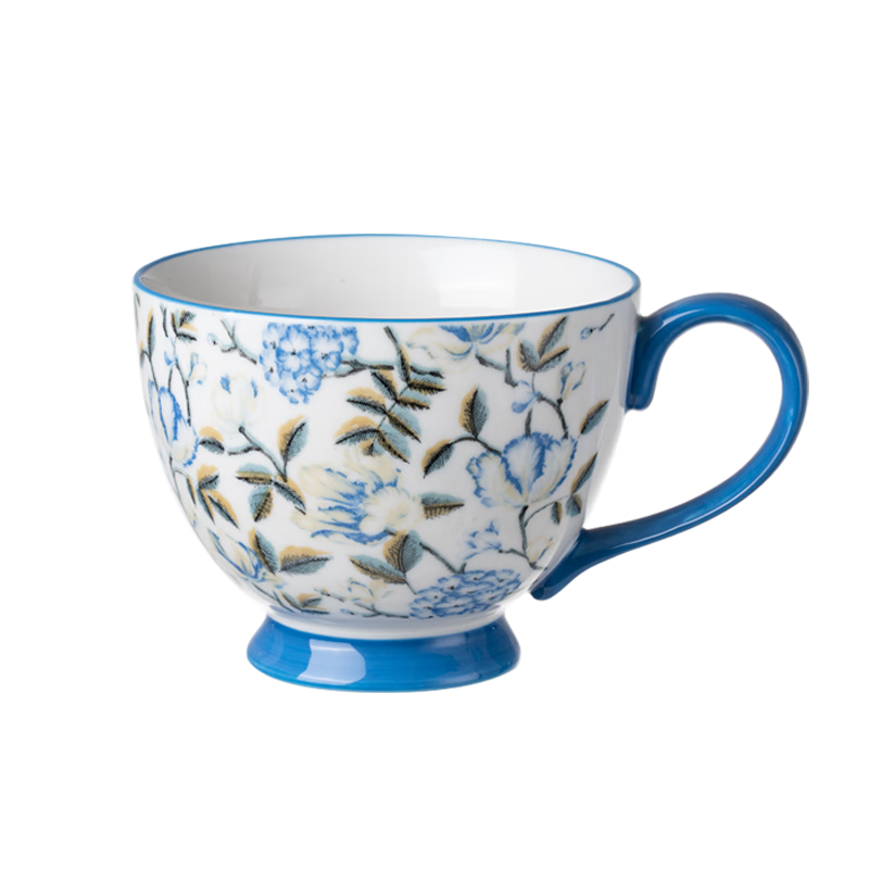 NetEase Yanxuan Hand-Painted Country Style Breakfast Ceramic Mug Microwave Safe Midsummer Garden 400ml Gift Home Collection