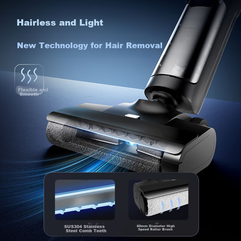 Panasonic [Cleaning Wonder] Floor Scrubber Vacuum Mop All-In Automatic Cleaning Machine Vacuum Cleaner for Home Use with Anti-Hair Tangling Separation, Active Water Sterilization, Long-Lasting Battery Life MC-XC25W