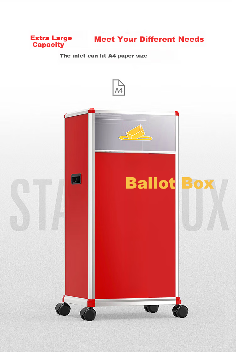 Jinlongxing Party Member Meeting Company KT Election Voting Box, Aluminum Alloy Voting Box, Ballot Box, Voting Box, Ballot Collection Box, Election Box, Large Aluminum Detachable B097, Red 4
