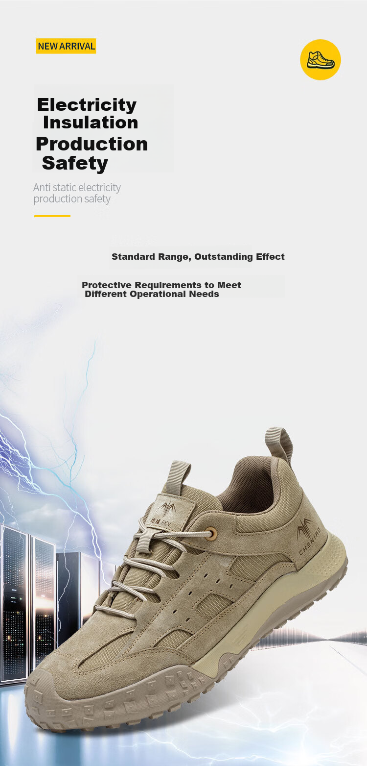 Chichengniao Safety Shoes for Men, Anti-Smashing And Puncture-Resistant, Plastic Toe Cap, Insulated, Electrician Soft Sole, Lightweight, Breathable, Construction Site Wear-Resistant, Safety Work Shoes, 2326 Sand Color, Size 44 11