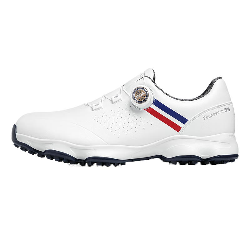 PGA Men's Golf Shoes Anti-Slip Spiked Knob Laces Waterproof Sports Shoes White Size 40