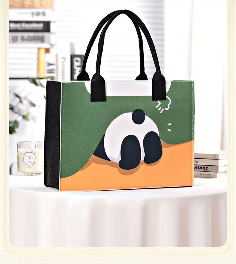 40,000 Kilometers Canvas Tote Bag Large Capacity Felt Handbag Printed Storage Felt Tote Graffiti 2