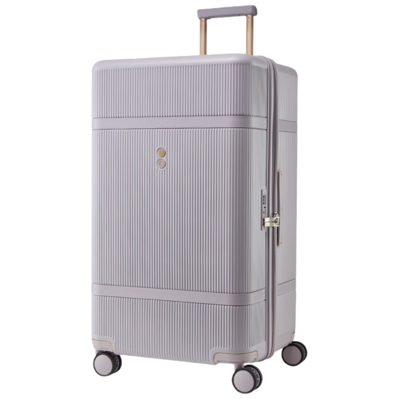 Echolac Large Capacity TRUNK Suitcase with Spinner Wheels, Vintage Luggage PC237K Light Lavender 26 Inch