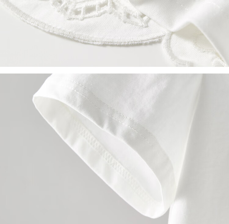 Sentubila Round Neck Hollow Embroidered Short Sleeve T-Shirt Women Summer Elegant Slim Fit Casual Designer Inner Top 29