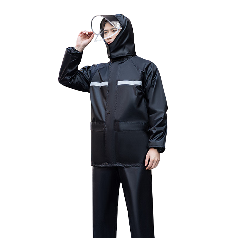 Leyoubaiyi Reflective Adult Raincoat Set Split Type A Spring Yarns Mesh M Anti-Heavy Rain with Rain Pants for Cycling Traffic