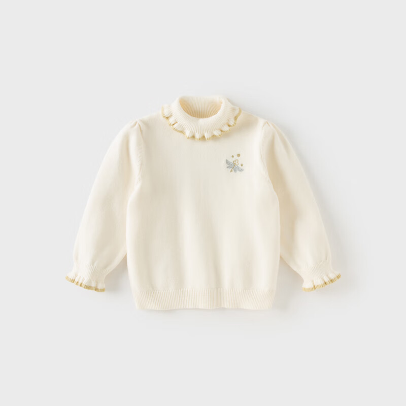 DAVE & BELLA Kids Class A Sweater Girls Turtleneck Pullover Autumn Knitwear for Older Children