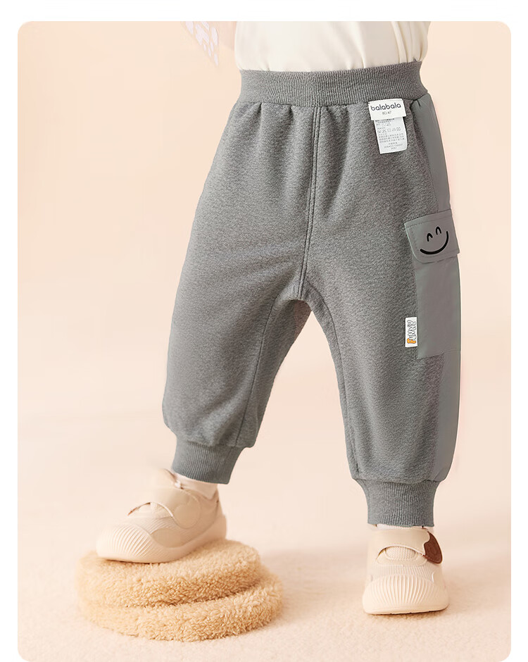 Balabala BalaOne Kids Long Pants Boys Girls Cargo Pants Fleece Lined 2025 Winter Casual Pants 208425108207 2