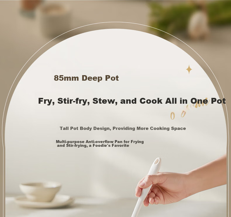 SUPOR Flat Bottom Pan, Star Stone Lightweight Cast Oil-Resistant Deep Frying Pan, Non-Stick Pan, 28cm, Compatible with Induction And Gas Stoves, EJ28LBP02 8