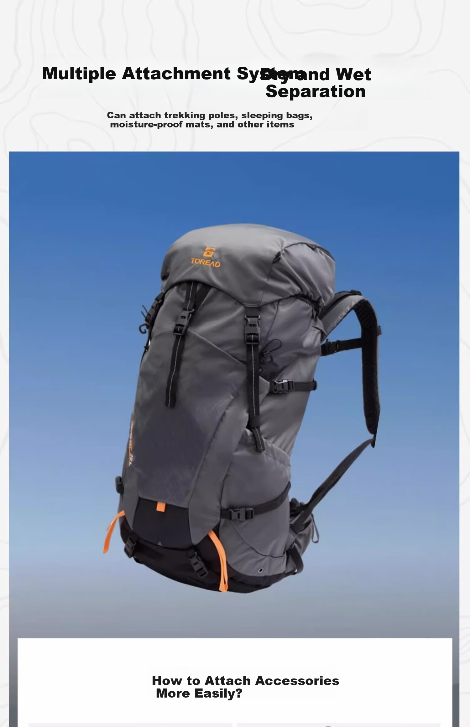 TOREAD Snow Air Hiking Backpack, 38L Outdoor Professional Trekking Backpack, Multifunctional Travel Bag, Sunlight Orange 8
