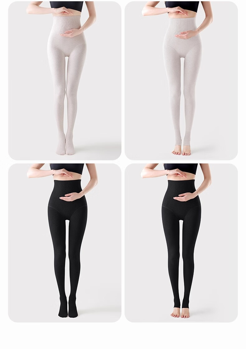 Caramella Women's Autumn Winter High Waist Tummy Control Butt Lift Fleece Lined Thickened Warm Leggings Black 19