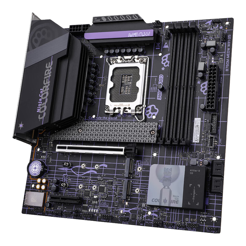 Colorful COLORFIRE B760M-MEOW WIFI D5 Shadow Purple Motherboard Supports CPU14490F/13490F/14600KF (Intel B760/LGA1700)