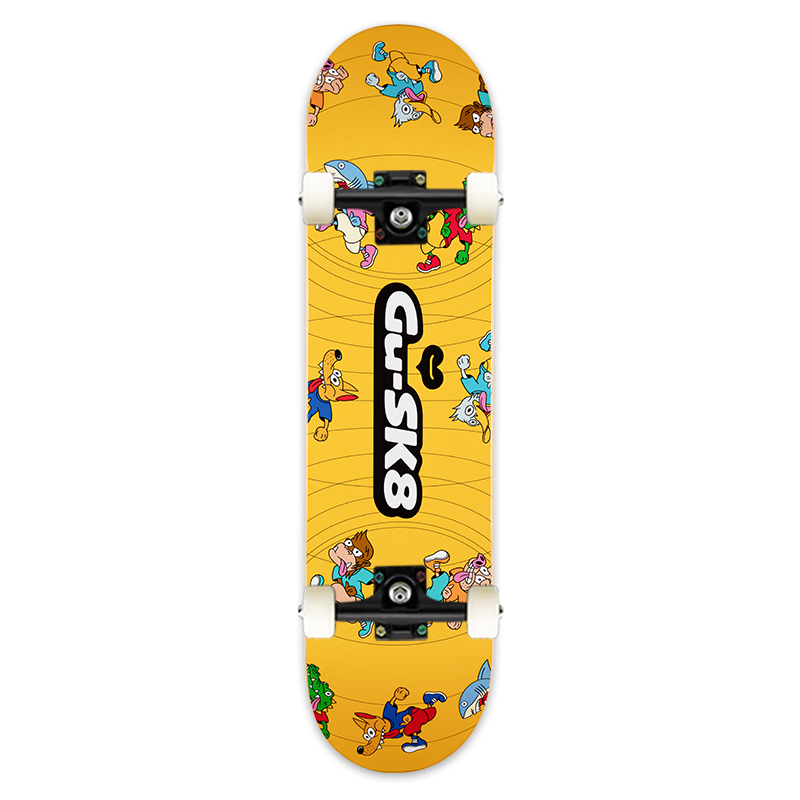 DBH Children's Professional Skateboard 6-12 Years Old Beginners Unisex Double Kick Four Wheels 7.5 All-Purpose Wheel Set Panda