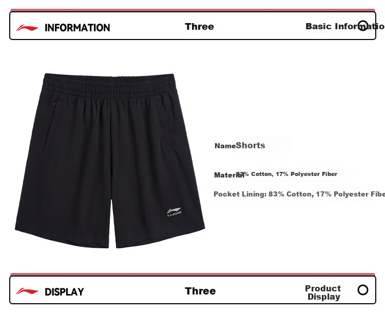 LI-NING Men's Summer Quick-Dry Breathable Running Shorts Cool Comfortable Classic Casual Sports Shorts 5