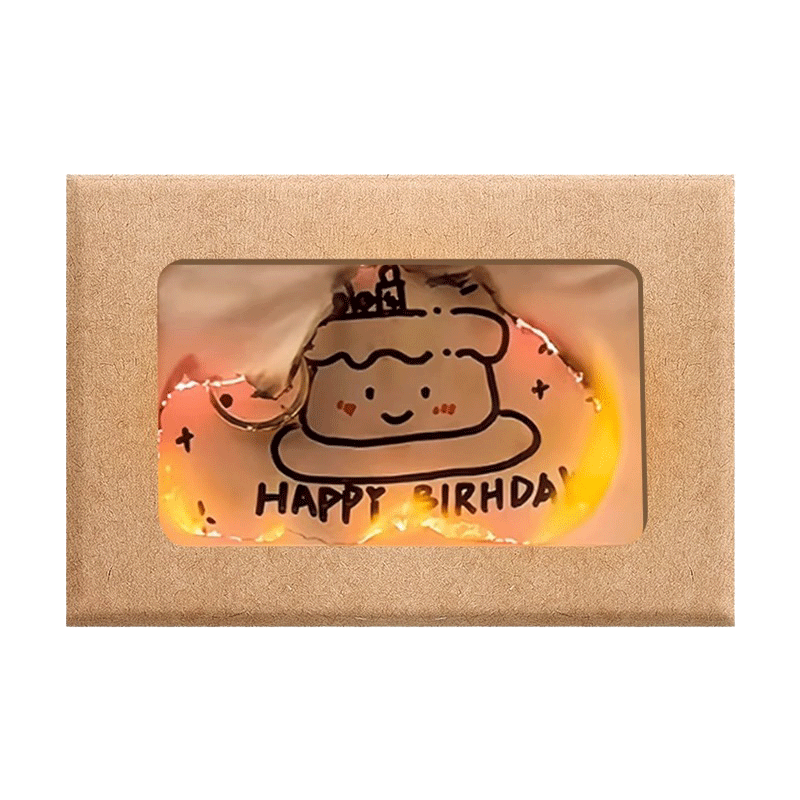Mili Burning Birthday Greeting Card Custom Handmade DIY Flame Kraft Paper Envelope Card Ceremony Gift Teacher's Day Card Back to School Qixi Festival Gift