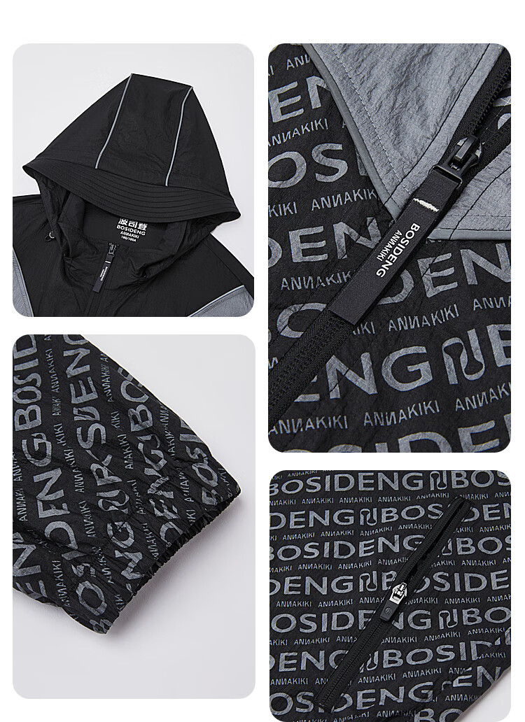 BOSIDENG Sun Protection Jacket for Men, Summer Outdoor Cool Couple Style Fishing Wear with Printed UV Protection Breathable Coat 12